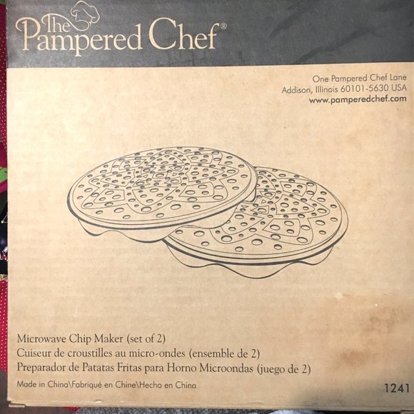 PAMPERED CHEF Microwave Chip Maker Set of Two EUC - Picture 9 of 10